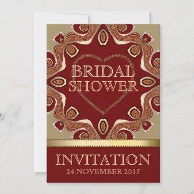 Gold Bohemian Earth Love Bridal Shower Invitations