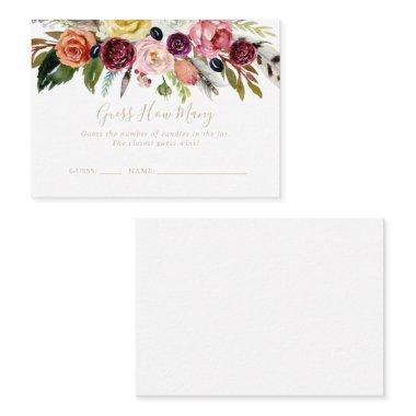Gold Boho Floral Guess How Many Game