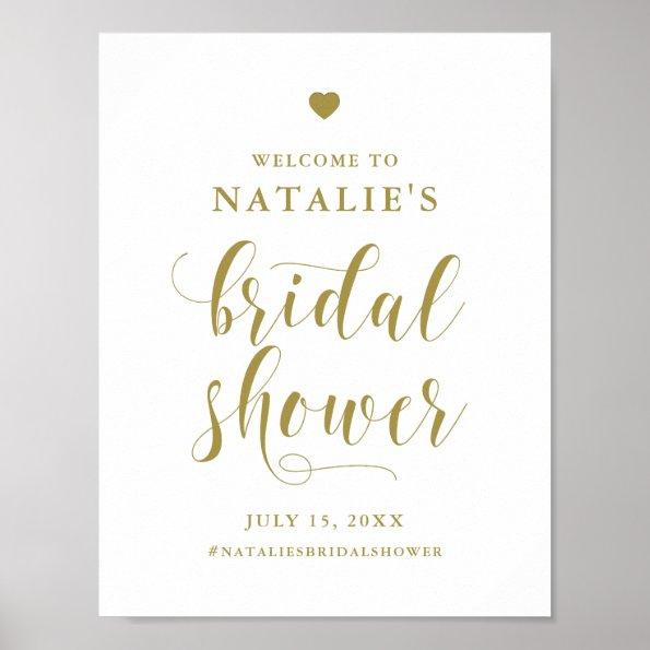 Gold Bold Script Bridal Shower Welcome Sign