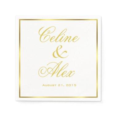 Gold Border Cocktail choose your background color Napkins