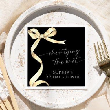 Gold Bow She's Tying The Knot  Napkins