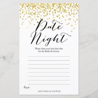 Gold Bridal Shower Game - Date Night Invitations