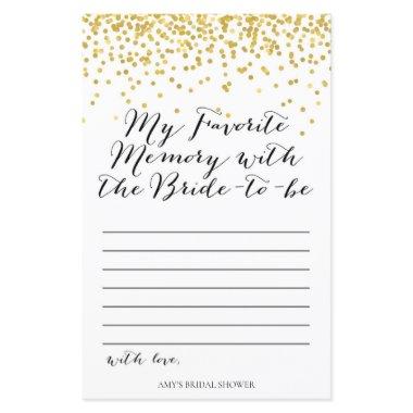 Gold Bridal Shower Game - Favorite Memory