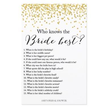 Gold  Game - who knows bride best