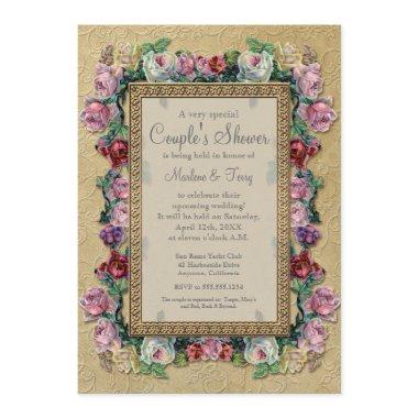 Gold Brocade Floral Formal Elegant