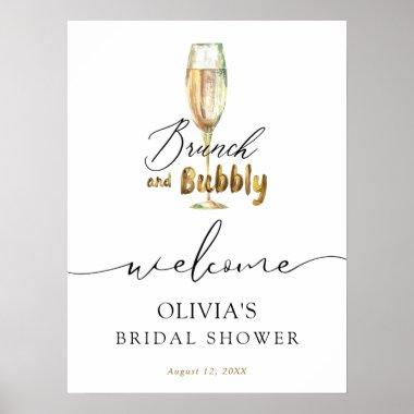 Gold Brunch and Bubbly Bridal Shower Welcome Sign