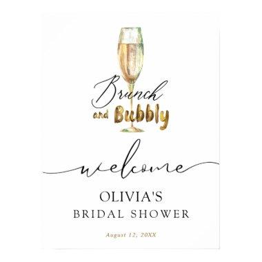 Gold Brunch and Bubbly Bridal Shower Welcome Sign