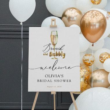 Gold Brunch and Bubbly Bridal Shower Welcome Sign