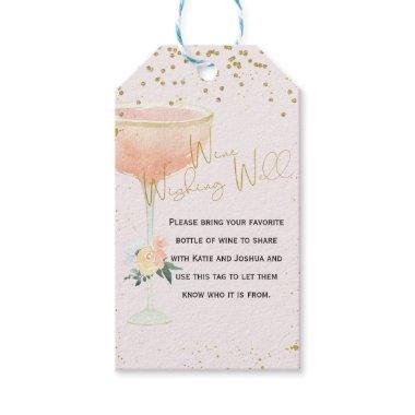 Gold Brunch Bubbly Bridal Wine Wishing Well Gift Tags