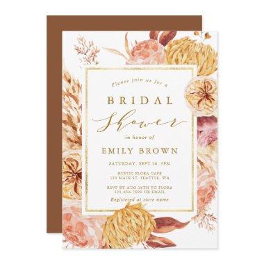 Gold Burnt Orange Terracotta Flower