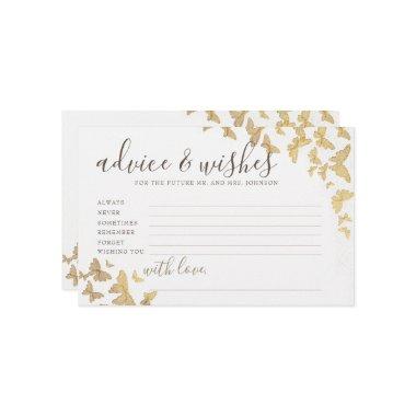 Gold Butterflies Advice for Mr Mrs Bridal Shower Stationery