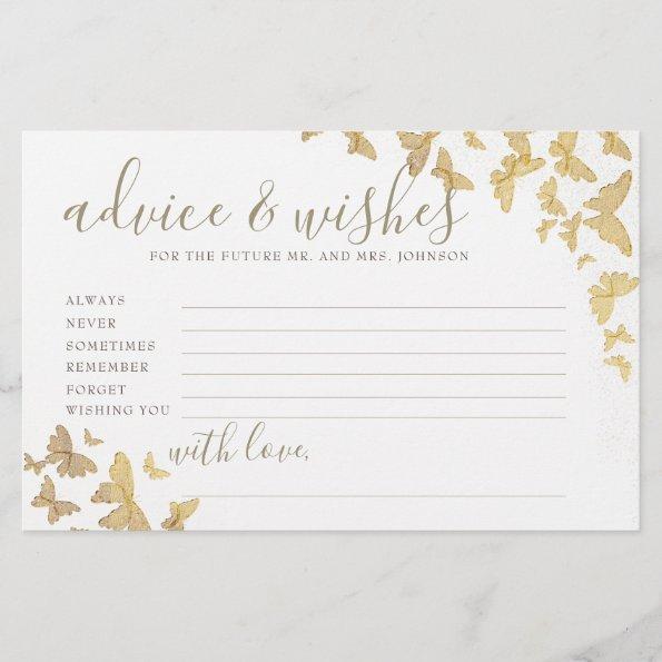 Gold Butterflies Advice Game Mr Mrs Bridal Shower Stationery