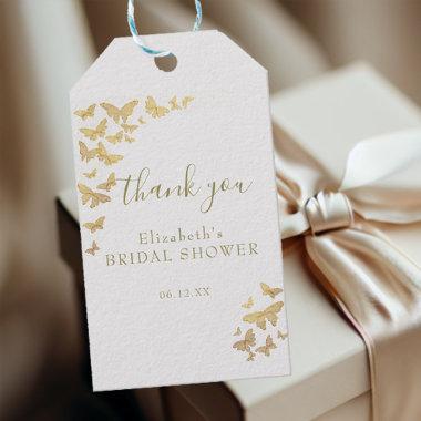 Gold Butterfly Boho Chic Bridal Shower Thank You Gift Tags