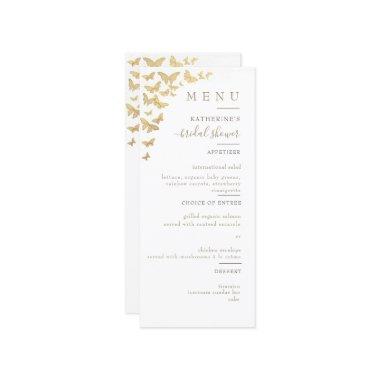 Gold Butterfly Boho Elegant Simple Bridal Shower Menu