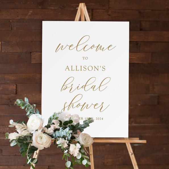 Gold Calligraphy Bridal Shower Welcome Sign