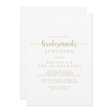 Gold Calligraphy Bridesmaids Luncheon Shower