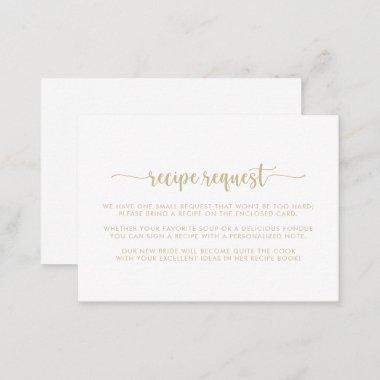 Gold Calligraphy Wedding Recipe Request Enclosure Invitations
