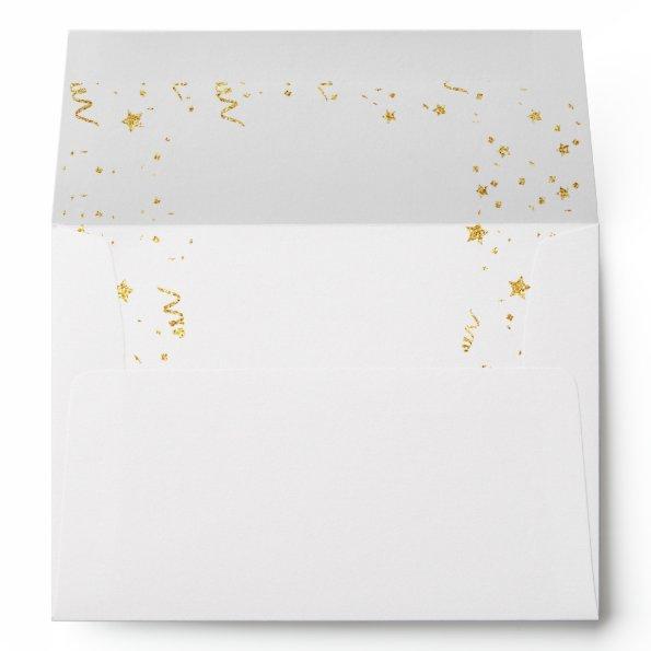Gold Celebration Baby Shower Invitations Envelope