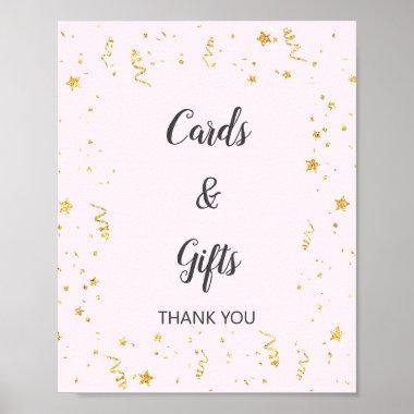 Gold Celebration on Pink Invitations & Gifts Sign