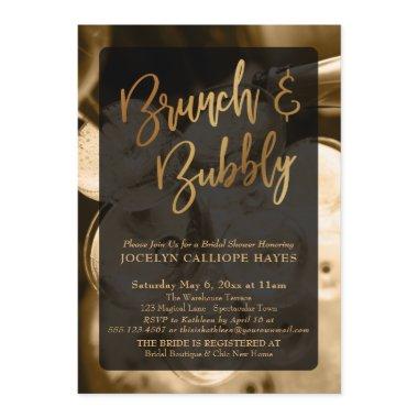 Gold Champagne Brunch & Bubbly Handwriting