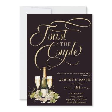 Gold Champagne | Toast | Engagement Party Invitations