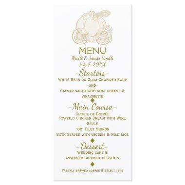 Gold Cinderella Carriage Princess Fairy Tale Menu