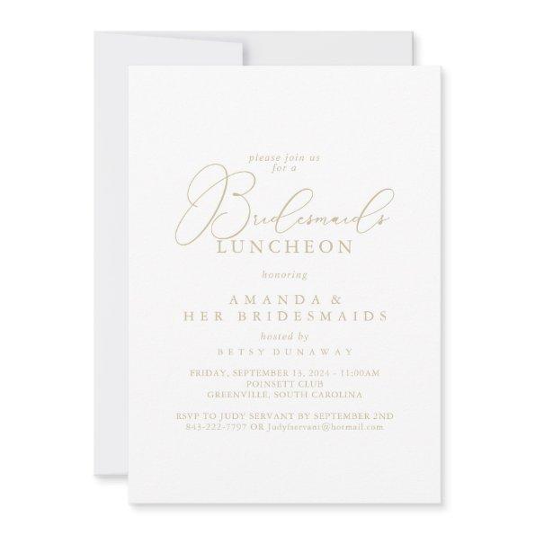 Gold Classy Chic Bridesmaids Luncheon Shower