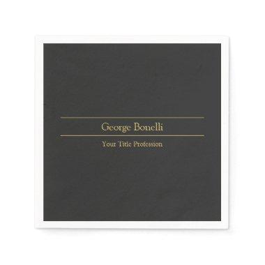 Gold Color Grey Classical Personal Customize Chic Napkins
