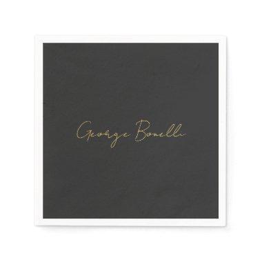 Gold Color Grey Classical Personal Customize Chic Napkins