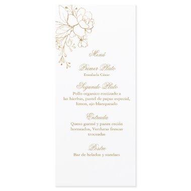 Gold color rose bouquet menu