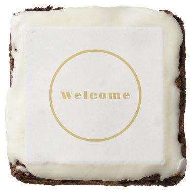 Gold Color Welcome Party Minimalist Professional Brownie