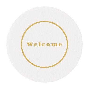 Gold Color Welcome Party Minimalist Professional Edible Frosting Rounds