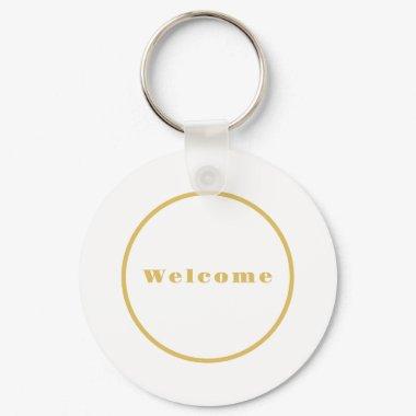 Gold Color Welcome Party Minimalist Professional Keychain