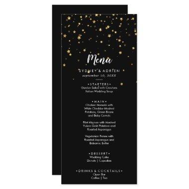 Gold Confetti | Black Wedding Dinner Menu