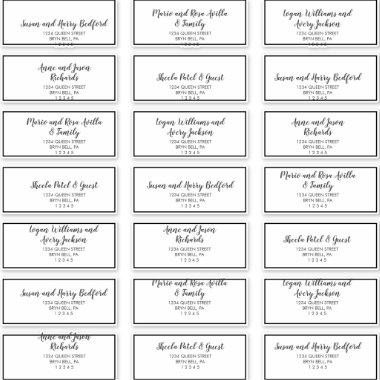 Gold Confetti | Black Wedding Guest Address Labels