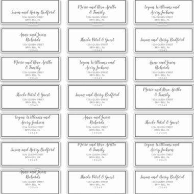 Gold Confetti | Black Wedding Guest Address Labels