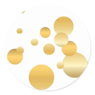 Gold Confetti Blank Template Elegant Modern Classic Round Sticker