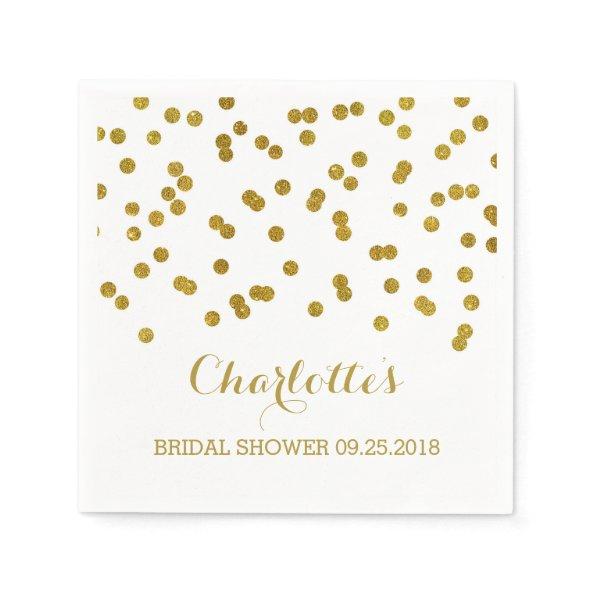 Gold Confetti Bridal Shower Paper Napkins