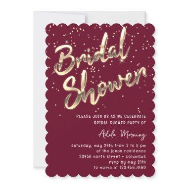 Gold Confetti  Script Marsala