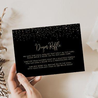 Gold Confetti Calligraphy Wedding Recipe Request  Enclosure