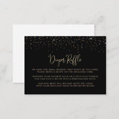 Gold Confetti Calligraphy Wedding Recipe Request  Enclosure Invitations