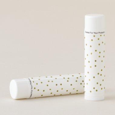 Gold Confetti Dots Faux Foil Modern Chic Pretty Lip Balm