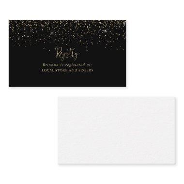 Gold Confetti Fancy Script Wedding Gift Registry Enclosure