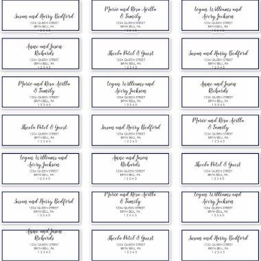 Gold Confetti | Navy Wedding Guest Address Labels
