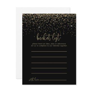 Gold Confetti Script Bucket List Invitations