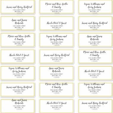 Gold Confetti Wedding Guest Address Labels