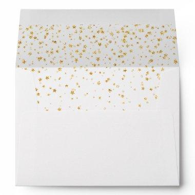Gold Confetti Wedding Invitations Envelope