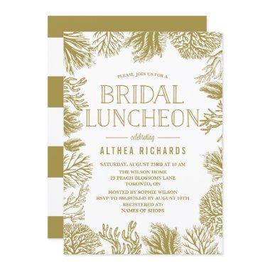 Gold Corals Frame Beach Bridal Luncheon