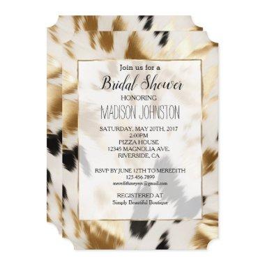 Gold Cream Black Western Cowhide