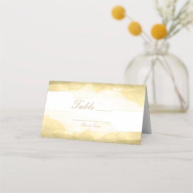 Gold Dijon Mustard Watercolor Table Number Seating Place